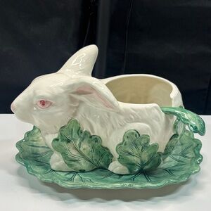 the haldon group Japan 1985 bunny rabbit 3 piece serving soup tureen Easter Vtg